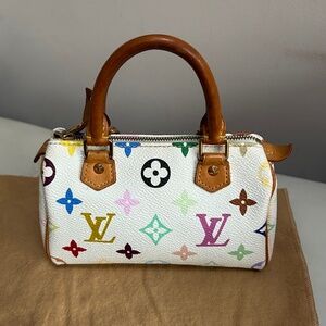 Authentic Louis Vuitton Murakami monogram NANO Speedy Blanc